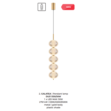Lampa wisząca ZumaLine Galatea: Elegancja i LED | Sklep z meblami