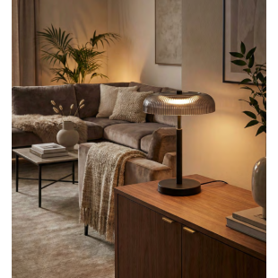 Lampa stołowa retro Solvia ZumaLine | Szara, LED 25cm