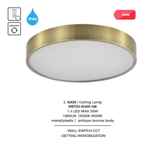 Plafon LED Nadi ZumaLine | Regulacja barwy, styl Retro
