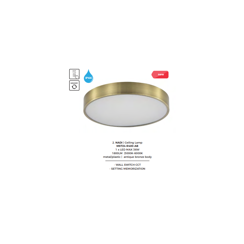 Plafon LED Nadi ZumaLine | Regulacja barwy, styl Retro