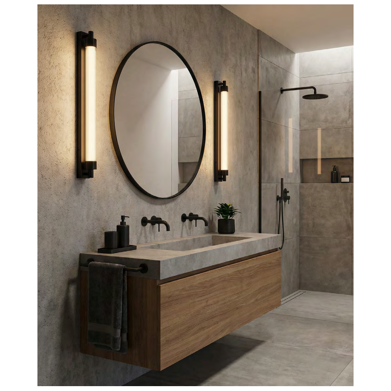 Kinkiet łazienkowy retro Kalia LED 60cm czarny - ZumaLine