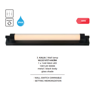 Kinkiet łazienkowy retro Kalia LED 60cm czarny - ZumaLine