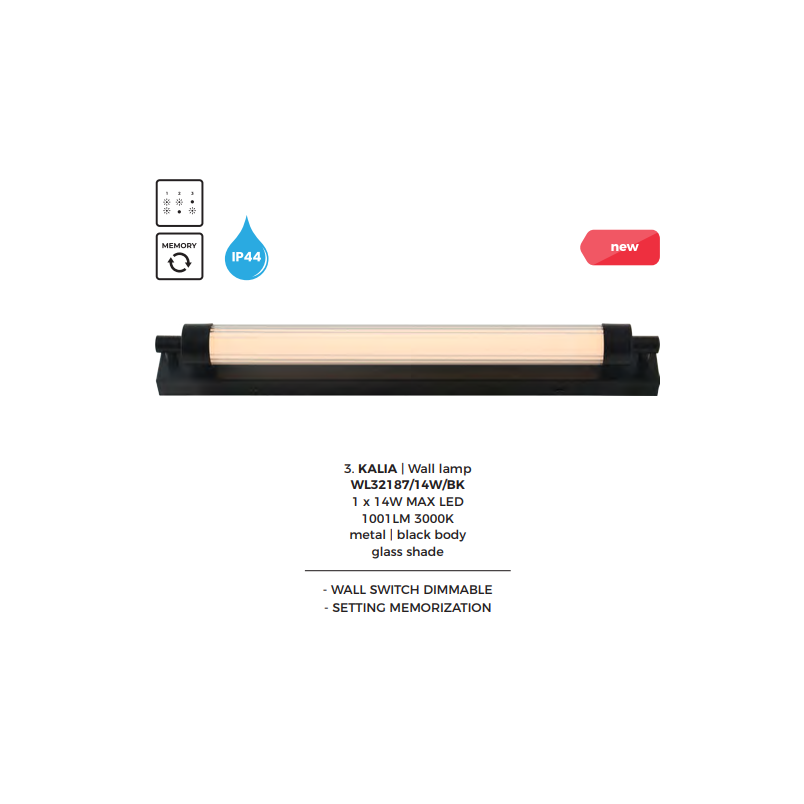 Kinkiet łazienkowy retro Kalia LED 60cm czarny - ZumaLine