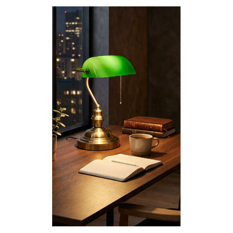 Lampa stołowa Edes zielona | ZumaLine - Retro styl