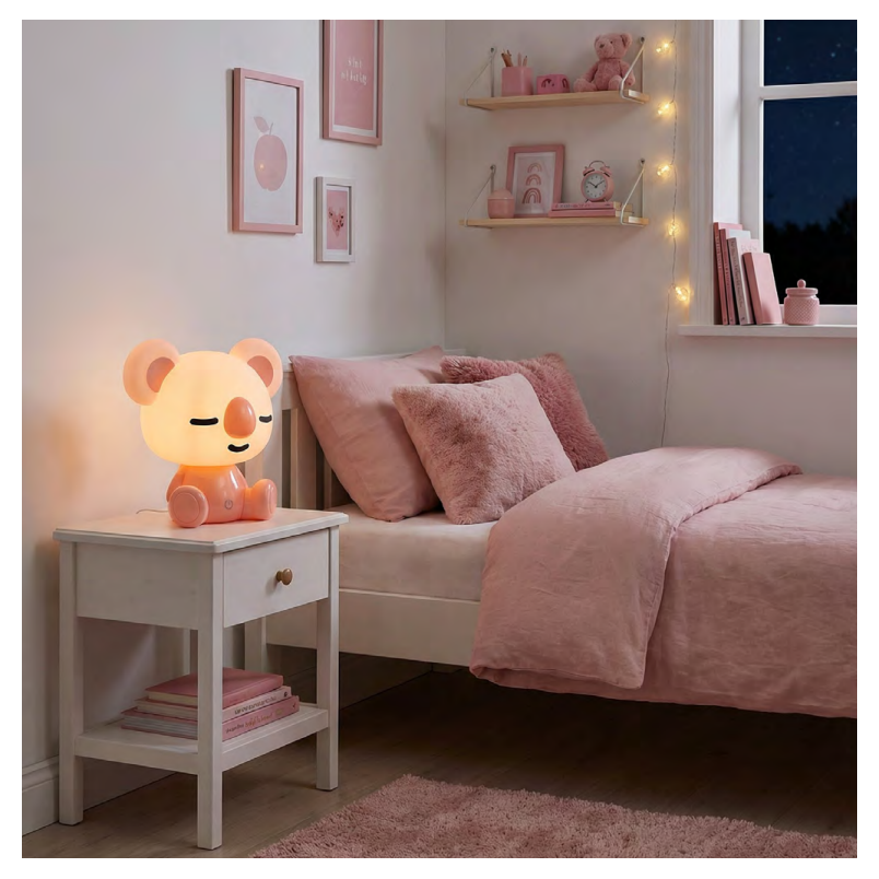 Lampa Koala LED Różowa dla Dziewczynki | ZumaLine