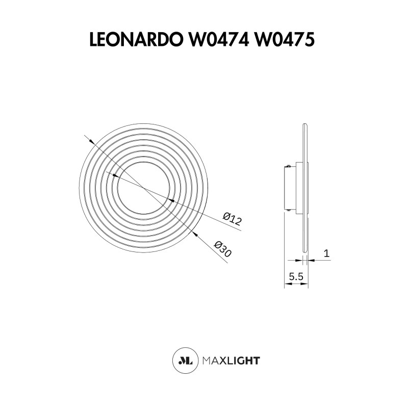 Maxlight W0475 Kinkiet Leonardo 8W Amber Glass MaxLight