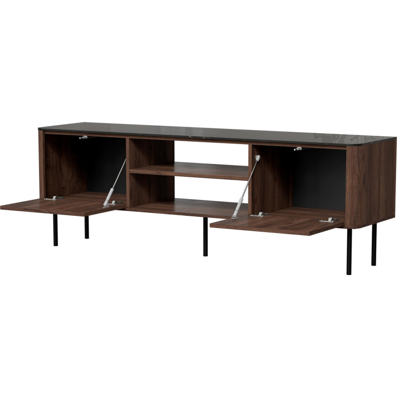 Szafka RTV Solano 150cm Halmar | Orzech Warmia / Czarny Marmur