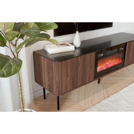 Szafka RTV Solano 150cm Halmar | Orzech Warmia / Czarny Marmur
