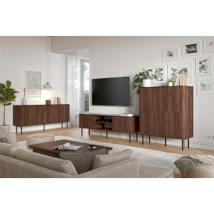 Szafka RTV Solano 150cm Halmar | Orzech Warmia / Czarny Marmur
