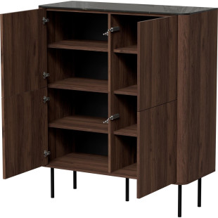 Komoda Solano 100cm Halmar | Orzech Warmia / Czarny Marmur