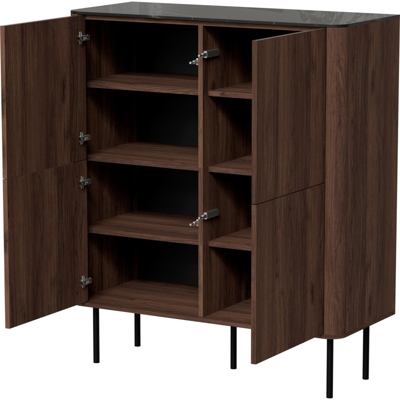 Komoda Solano 100cm Halmar | Orzech Warmia / Czarny Marmur