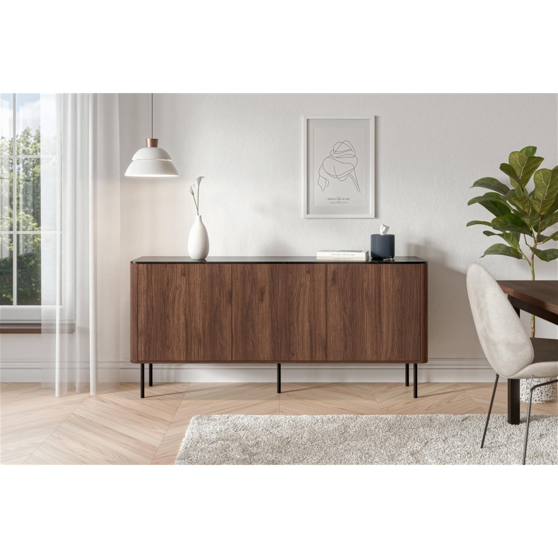 Komoda Solano 160cm Halmar | Orzech Warmia / Czarny Marmur - Kup Teraz!