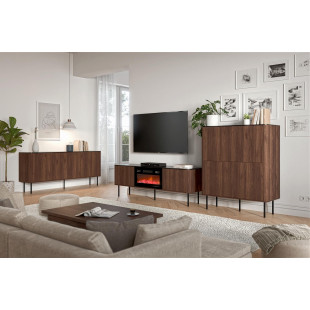 Komoda Solano 160cm Halmar | Orzech Warmia / Czarny Marmur - Kup Teraz!