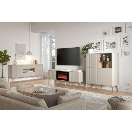 Szafka RTV Beluci 160x40 - Halmar | Kaszmir/Dąb Cremona