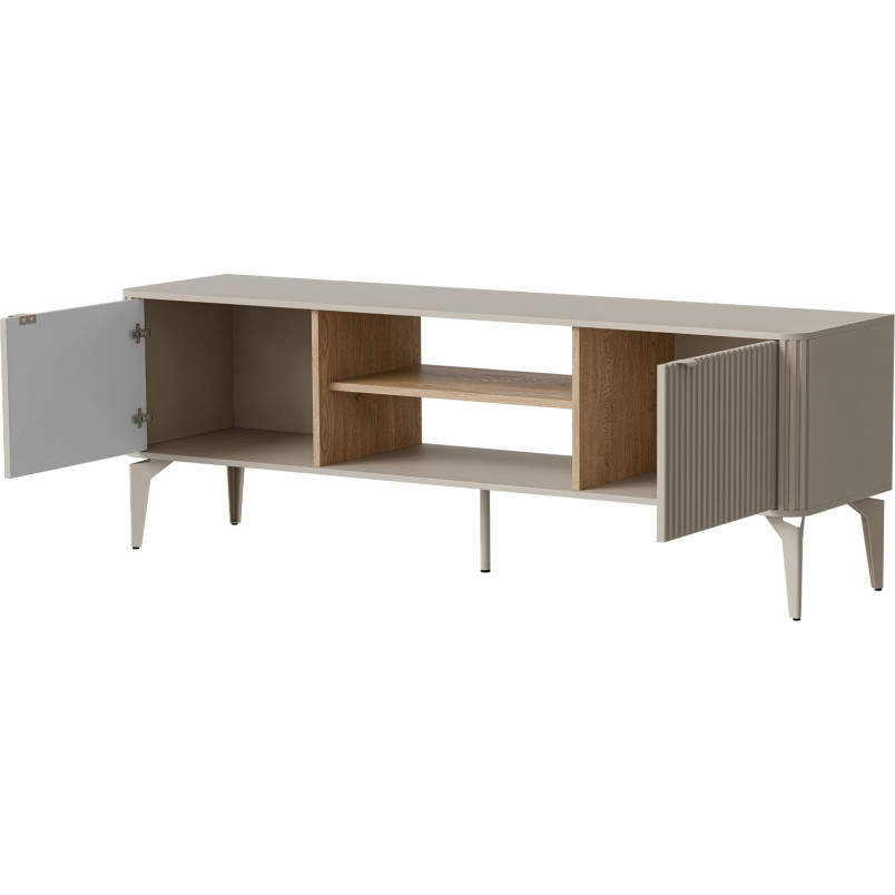 Szafka RTV Beluci 160x40 - Halmar | Kaszmir/Dąb Cremona