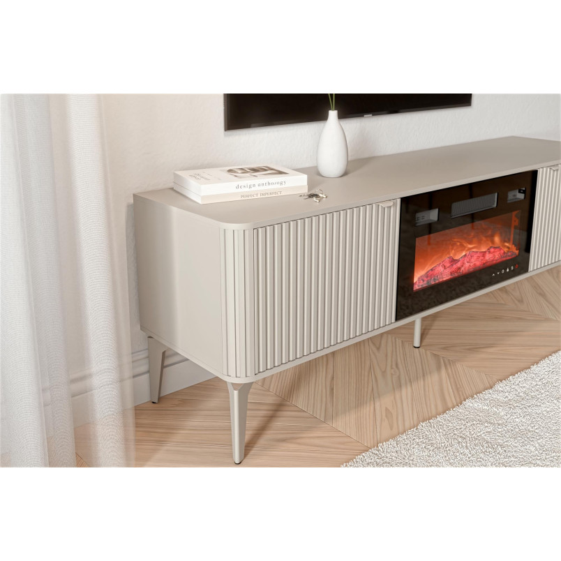 Szafka RTV Beluci 160x40 - Halmar | Kaszmir/Dąb Cremona