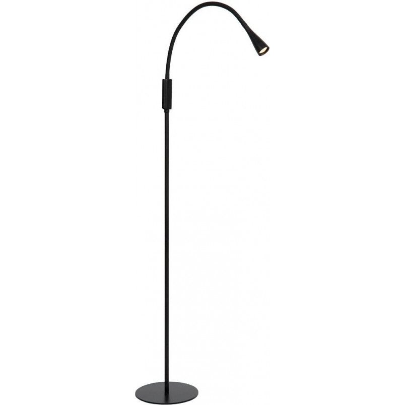Lampa podłogowa LED Zozy | Regulowana, Czarna | Lucide