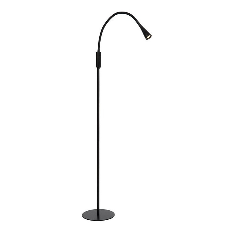 Lampa podłogowa LED Zozy | Regulowana, Czarna | Lucide