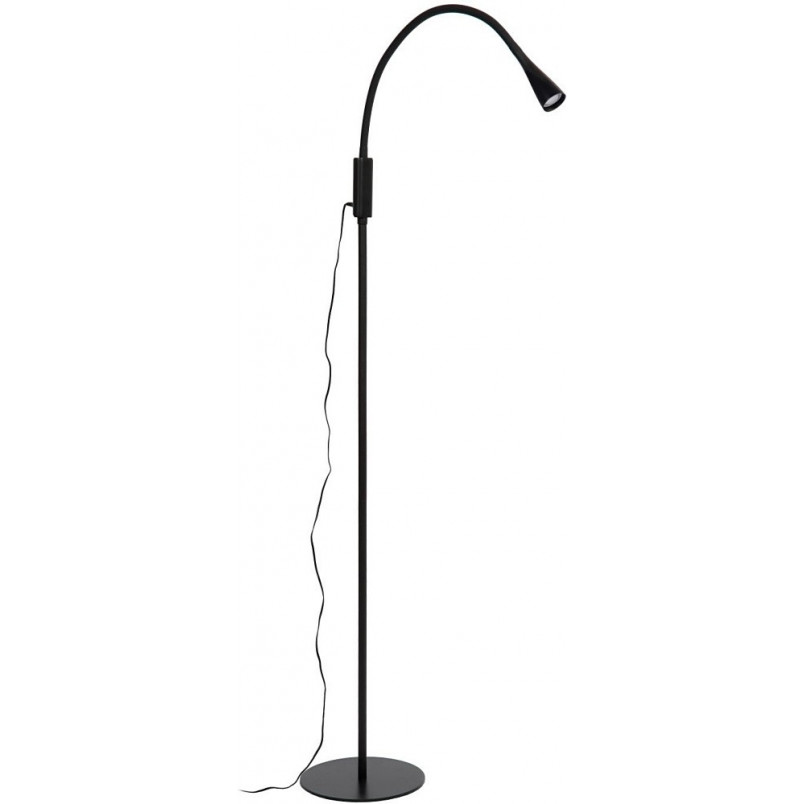 Lampa podłogowa LED Zozy | Regulowana, Czarna | Lucide