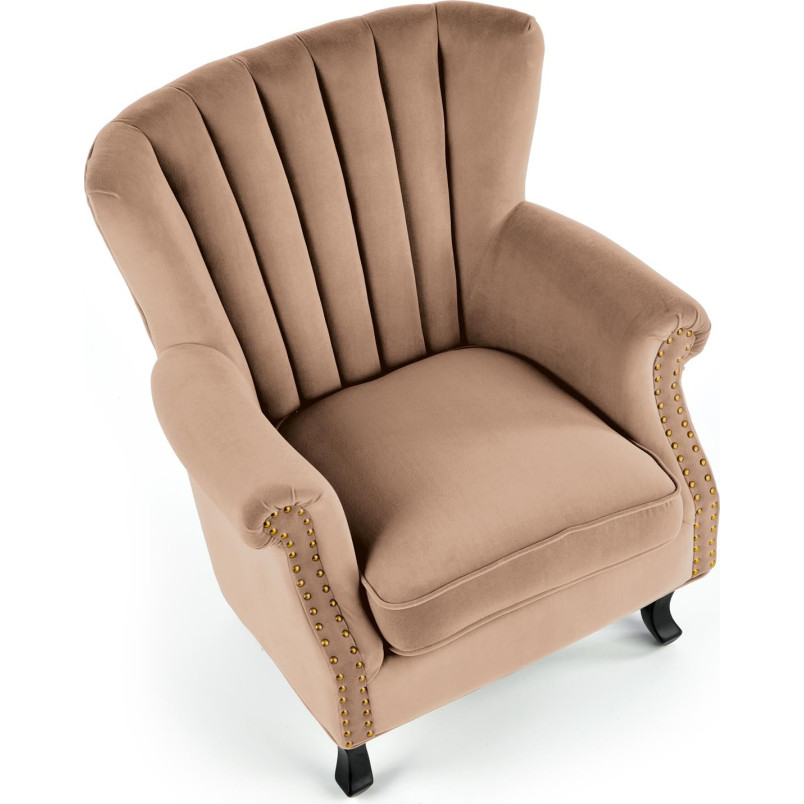 Fotel welurowy Titan beżowy Halmar - Elegancja i Komfort