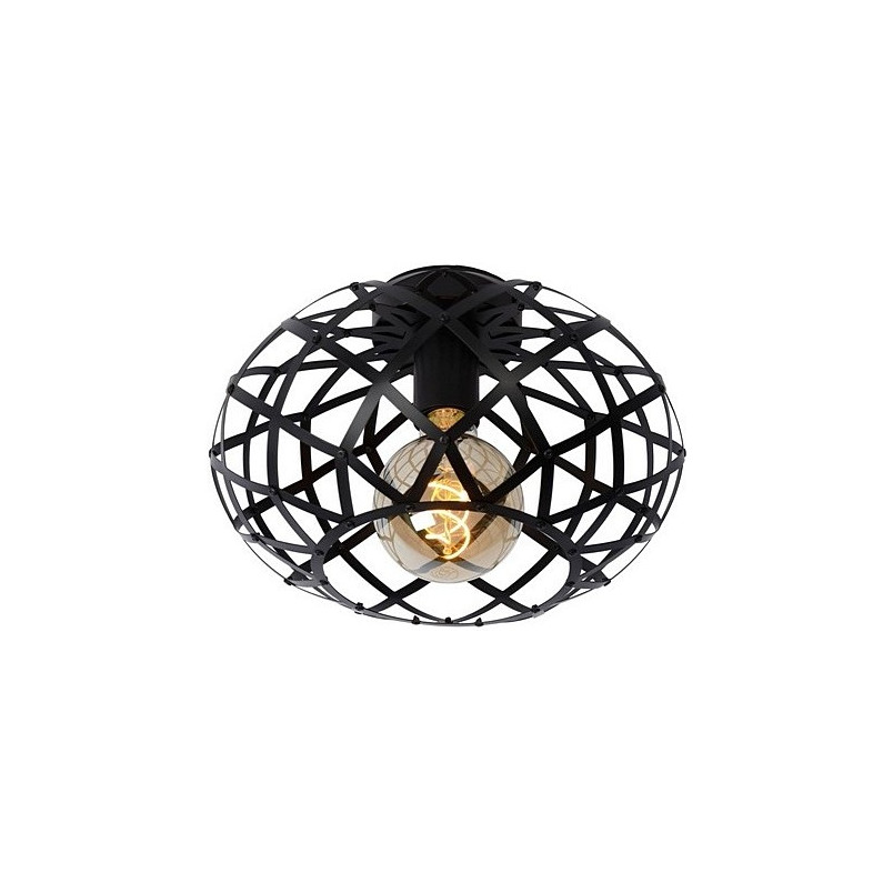 Plafon loft czarny Lucide Wolfram 30cm - Stylowe Oświetlenie