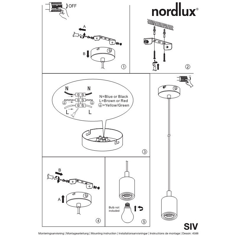 Lampa wisząca "żarówka" Siv - Nordlux, biała | Sklep z lampami