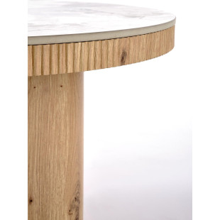 Stolik kawowy Magnum Halmar | Okrągły, biały marmur, 50cm
