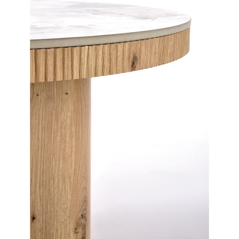 Stolik kawowy Magnum Halmar | Okrągły, biały marmur, 50cm