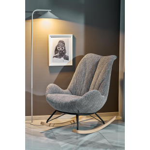 Fotel bujany Luis Halmar - Komfortowy design w odcieniach popielu
