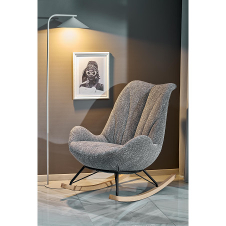 Fotel bujany Luis Halmar - Komfortowy design w odcieniach popielu
