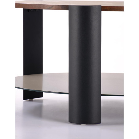 Stolik okrągły Lira Halmar | Orzech/Czarny, 80cm