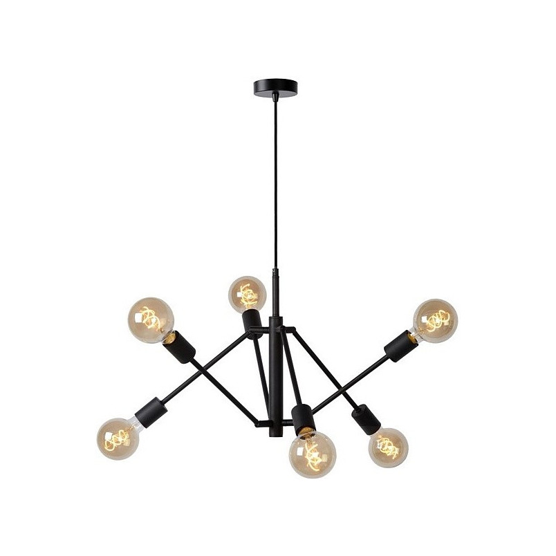Lampa Loft Lester VI Czarna | Lucide - Nowoczesny Design