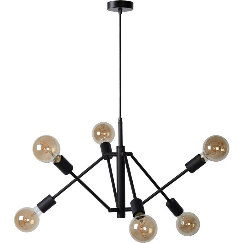 Lampa Loft Lester VI Czarna | Lucide - Nowoczesny Design