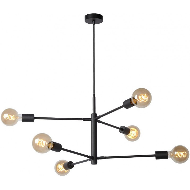 Lampa Loft Lester VI Czarna | Lucide - Nowoczesny Design