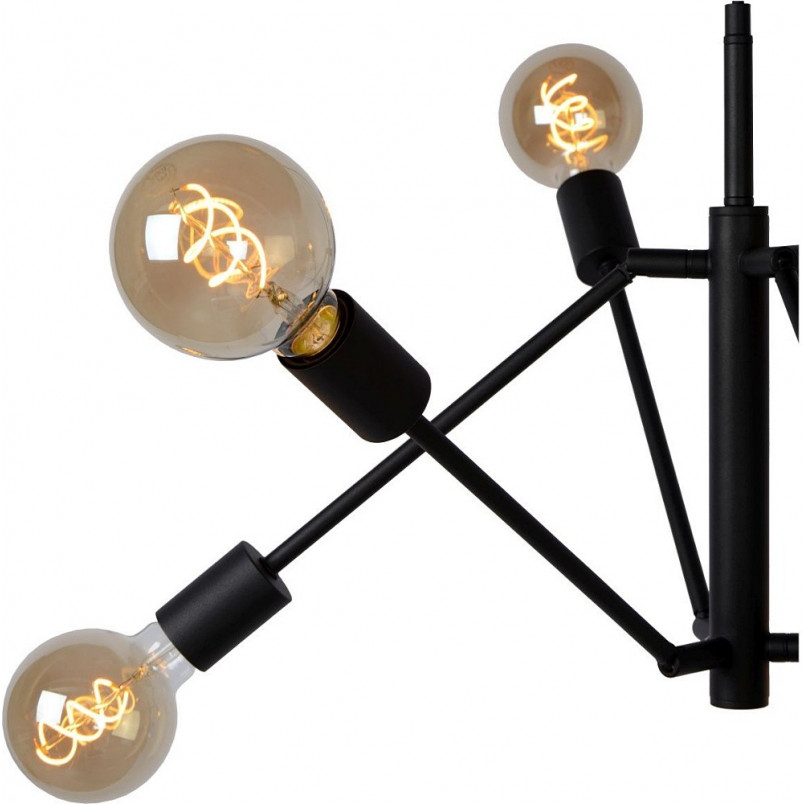 Lampa Loft Lester VI Czarna | Lucide - Nowoczesny Design