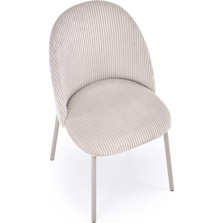 Krzesło tapicerowane prążkowane K606 Halmar - Jasny popiel / kaszmir