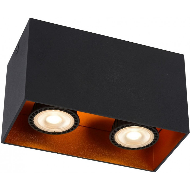Lampa spot podwójna Bodibis czarno-miedziana Lucide | Kup teraz!