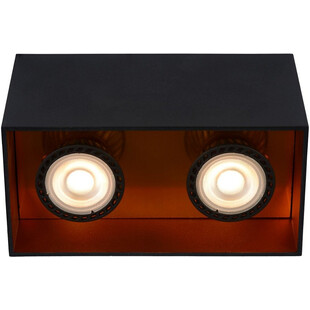 Lampa spot podwójna Bodibis czarno-miedziana Lucide | Kup teraz!
