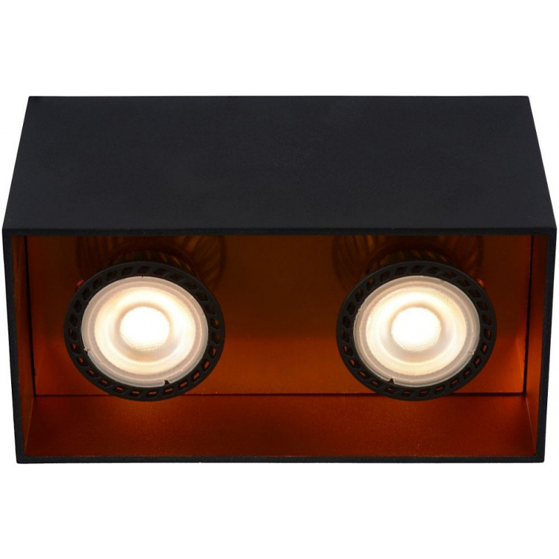 Lampa spot podwójna Bodibis czarno-miedziana Lucide | Kup teraz!
