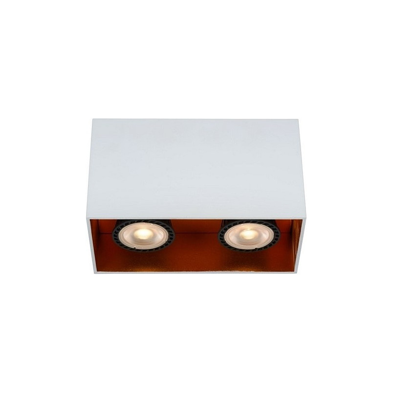 Lampa spot Bodibis Lucide | Biało-miedziana, 2xGU10