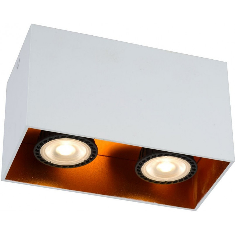 Lampa spot Bodibis Lucide | Biało-miedziana, 2xGU10