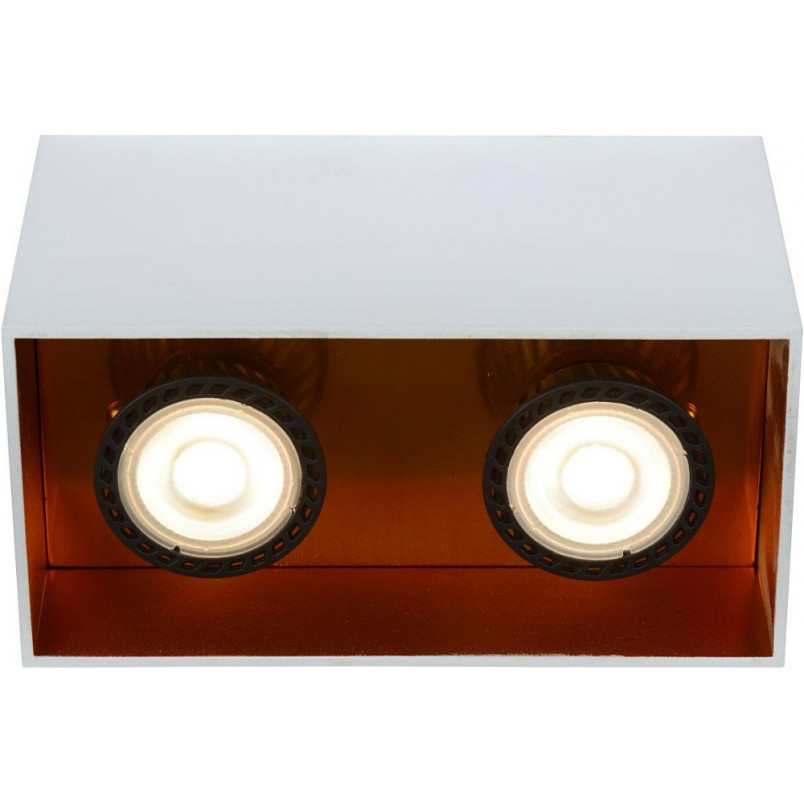 Lampa spot Bodibis Lucide | Biało-miedziana, 2xGU10