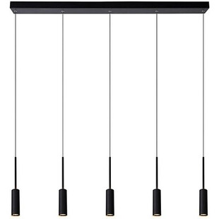 Lampa wisząca LED Tubule czarna Lucide | Minimalistyczny design