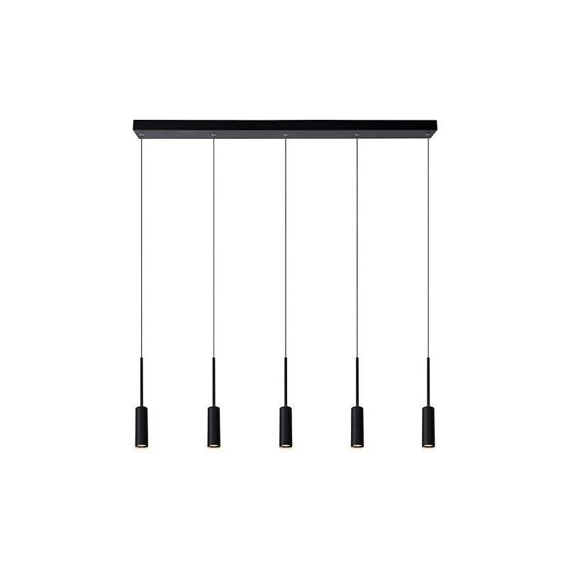 Lampa wisząca LED Tubule czarna Lucide | Minimalistyczny design