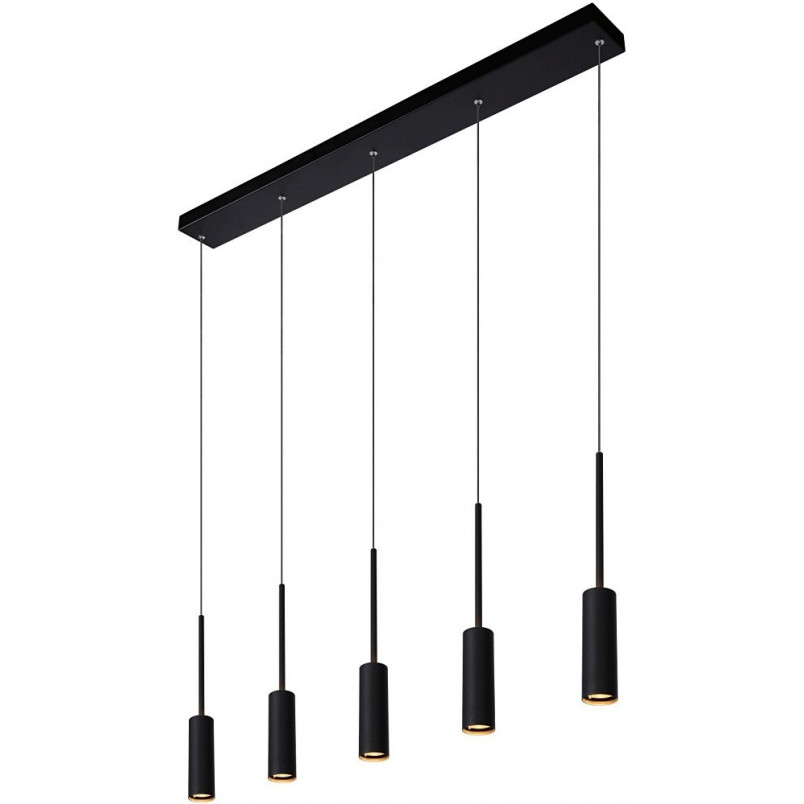 Lampa wisząca LED Tubule czarna Lucide | Minimalistyczny design