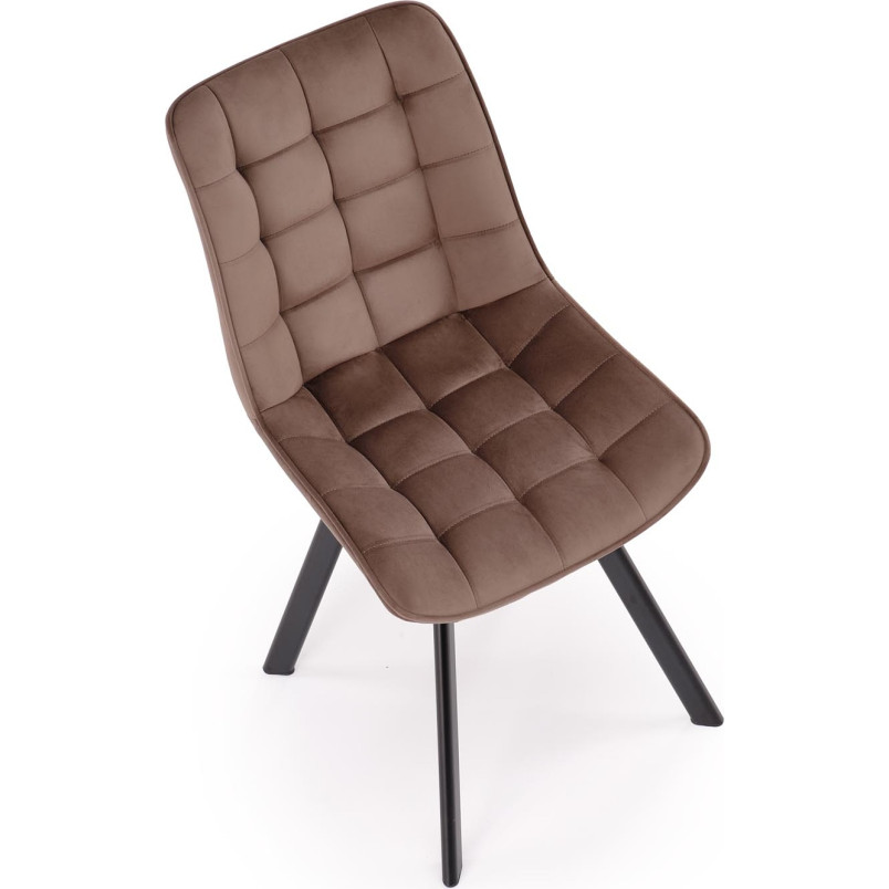 Krzesło welurowe pikowane K332 Halmar - Mokka | Elegancki Design