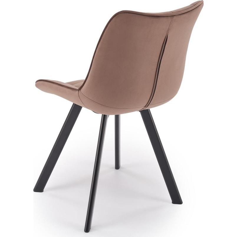 Krzesło welurowe pikowane K332 Halmar - Mokka | Elegancki Design