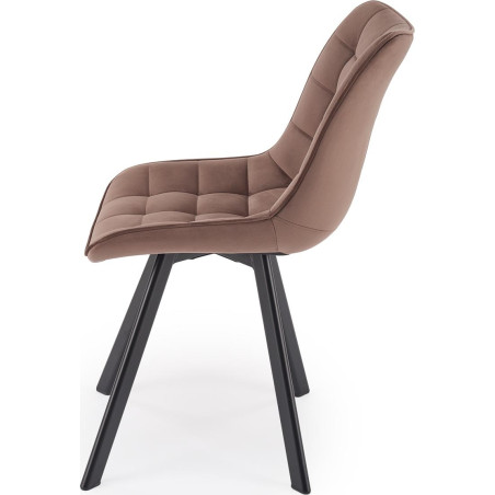 Krzesło welurowe pikowane K332 Halmar - Mokka | Elegancki Design