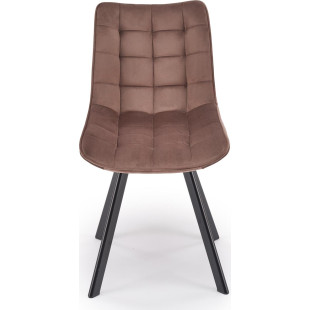 Krzesło welurowe pikowane K332 Halmar - Mokka | Elegancki Design