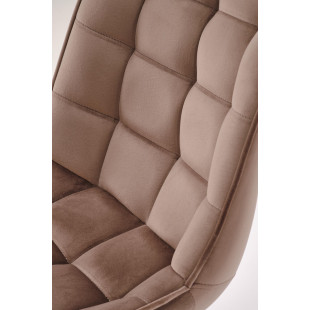 Krzesło welurowe pikowane K332 Halmar - Mokka | Elegancki Design
